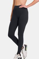 Zenana Premium Microfiber High Waist Leggings Trendsi