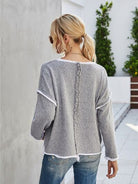 Boat Neck Dropped Shoulder Sweater Trendsi