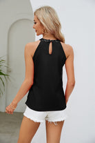 Sequin Grecian Neck Tank Trendsi