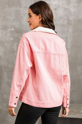 Snap Down Dropped Shoulder Denim Jacket Trendsi