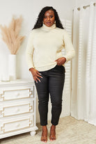 Heimish Full Size Long Sleeve Turtleneck Sweater with Side Slit Trendsi