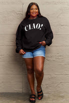 Simply Love Full Size CIAO！Round Neck Sweatshirt Trendsi