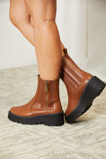 Forever Link Side Zip Platform Boots Trendsi