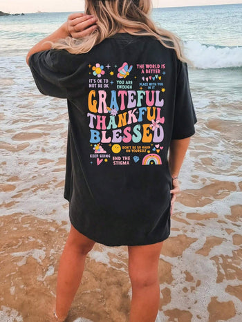 Letter Graphic Round Neck Short Sleeve T-Shirt Trendsi