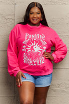 Simply Love Full Size POSITIVE ENERGY Graphic Sweatshirt Trendsi