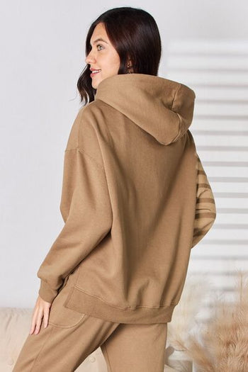 RISEN Drawstring Drop Shoulder Long Sleeve Hoodie Trendsi