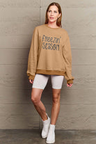 Simply Love Full Size FREEZIN' SEASON Graphic Sweatshirt Trendsi