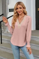 V-Neck Flounce Sleeve Blouse Trendsi