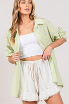 SAGE + FIG Striped Button Up Long Sleeve Shirt Trendsi