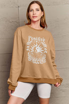 Simply Love Full Size POSITIVE ENERGY Graphic Sweatshirt Trendsi