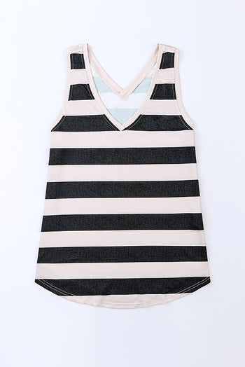 Striped V-Neck Tank Casual Chic Boutique