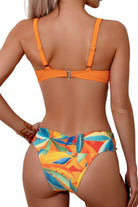 Ruched Top, Brief and Tied Cover Up Swim Set Trendsi