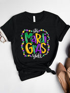 IT'S MARDI GRAS Y'ALL Round Neck T-Shirt Trendsi