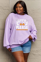 Simply Love Full Size WITCH PLEASE Graphic Sweatshirt Trendsi