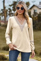 V-Neck Long Sleeve T-Shirt Trendsi