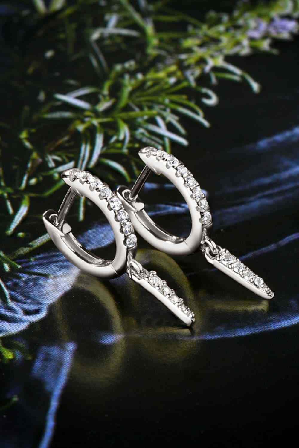 Moissanite 925 Sterling Silver Huggie Drop Earrings Trendsi