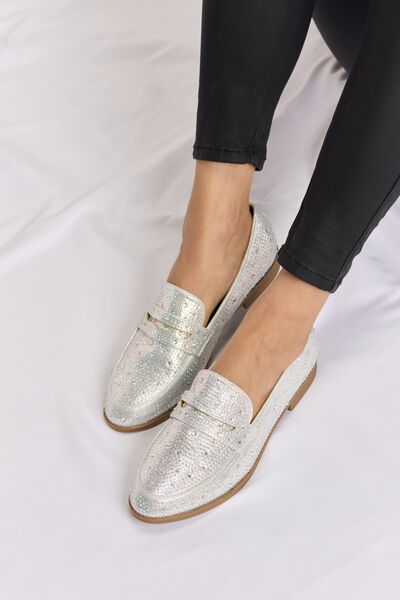 Forever Link Rhinestone Point Toe Loafers Trendsi