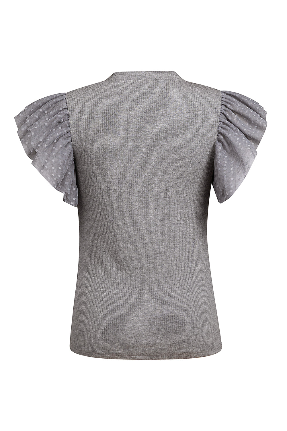 Ruffled Round Neck Cap Sleeve Top Trendsi