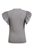 Ruffled Round Neck Cap Sleeve Top Trendsi