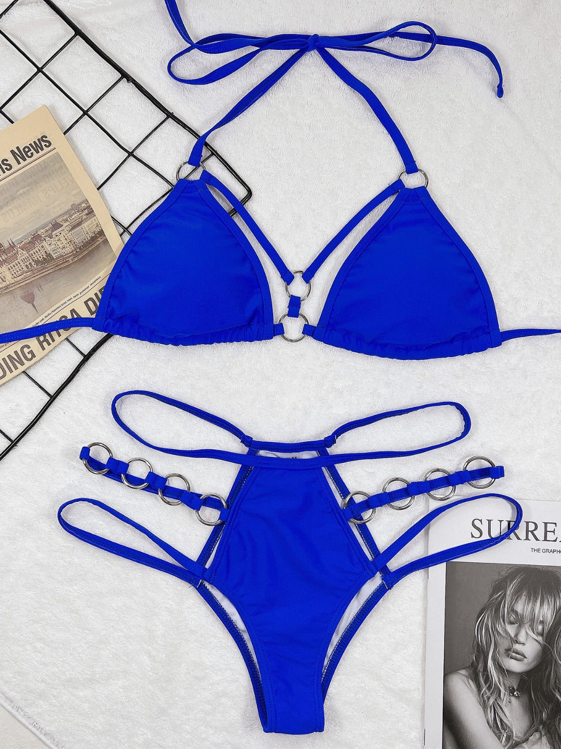 Cutout Halter Neck Two-Piece Bikini Set Trendsi