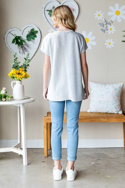 Heimish Full Size Pocketed Round Neck Short Sleeve T-Shirt Trendsi