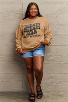 Simply Love Full Size TWENTY TWENTY FOUR HAPPY NEW YEAR Dropped Shoulder Sweatshirt Trendsi