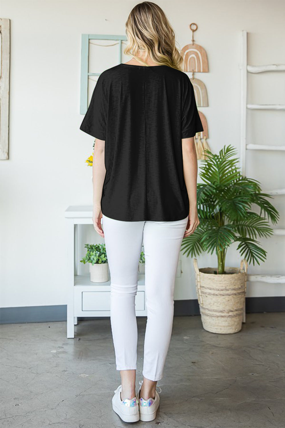 Heimish Full Size V-Neck Short Sleeve T-Shirt Trendsi