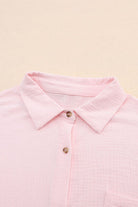 Pocketed Button Up Long Sleeve Shirt Trendsi