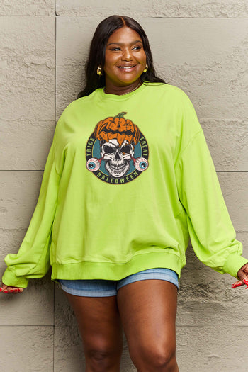 Simply Love Full Size Skull Graphic Sweatshirt Trendsi