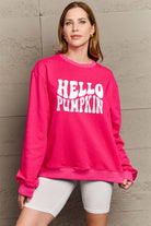 Simply Love Full Size HELLO PUMPKIN Graphic Sweatshirt Trendsi