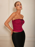 Ruched Tied Tube Top Trendsi