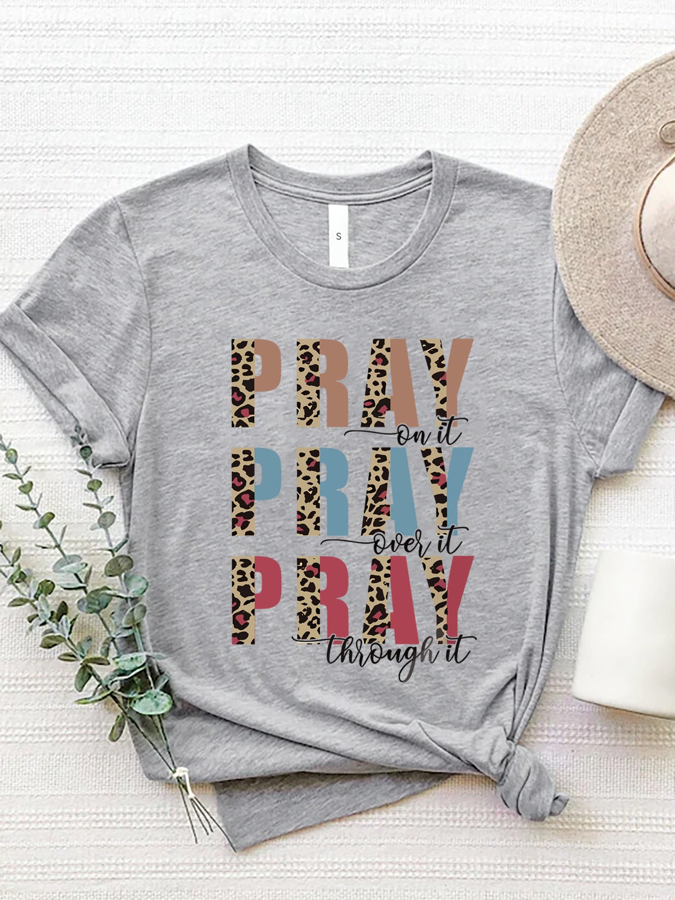 Letter Graphic Round Neck Short Sleeve T-Shirt Trendsi