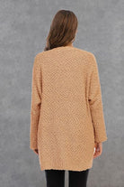 Pocketed Open Front Long Sleeve Cardigan Trendsi