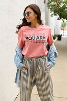 Simply Love Full Size YOU ARE ENOUGH Short Sleeve T-Shirt Trendsi