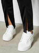 Slit Elastic Waist Pants Trendsi