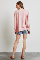 HEYSON Full Size Garment-Dyed Boat Neck Oversized Top Trendsi