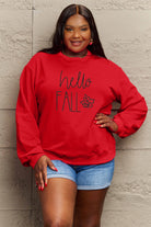 Simply Love Full Size HELLO FALL Graphic Sweatshirt Trendsi