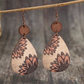 Wooden Iron Hook Dangle Earrings Trendsi