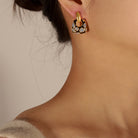 Copper Oil Drip Earrings Trendsi