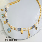 18K Gold-Plated Beaded Charm Necklace Trendsi