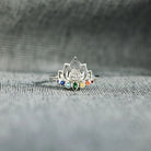 925 Sterling Silver Inlaid Zircon Lotus Shape Ring Trendsi