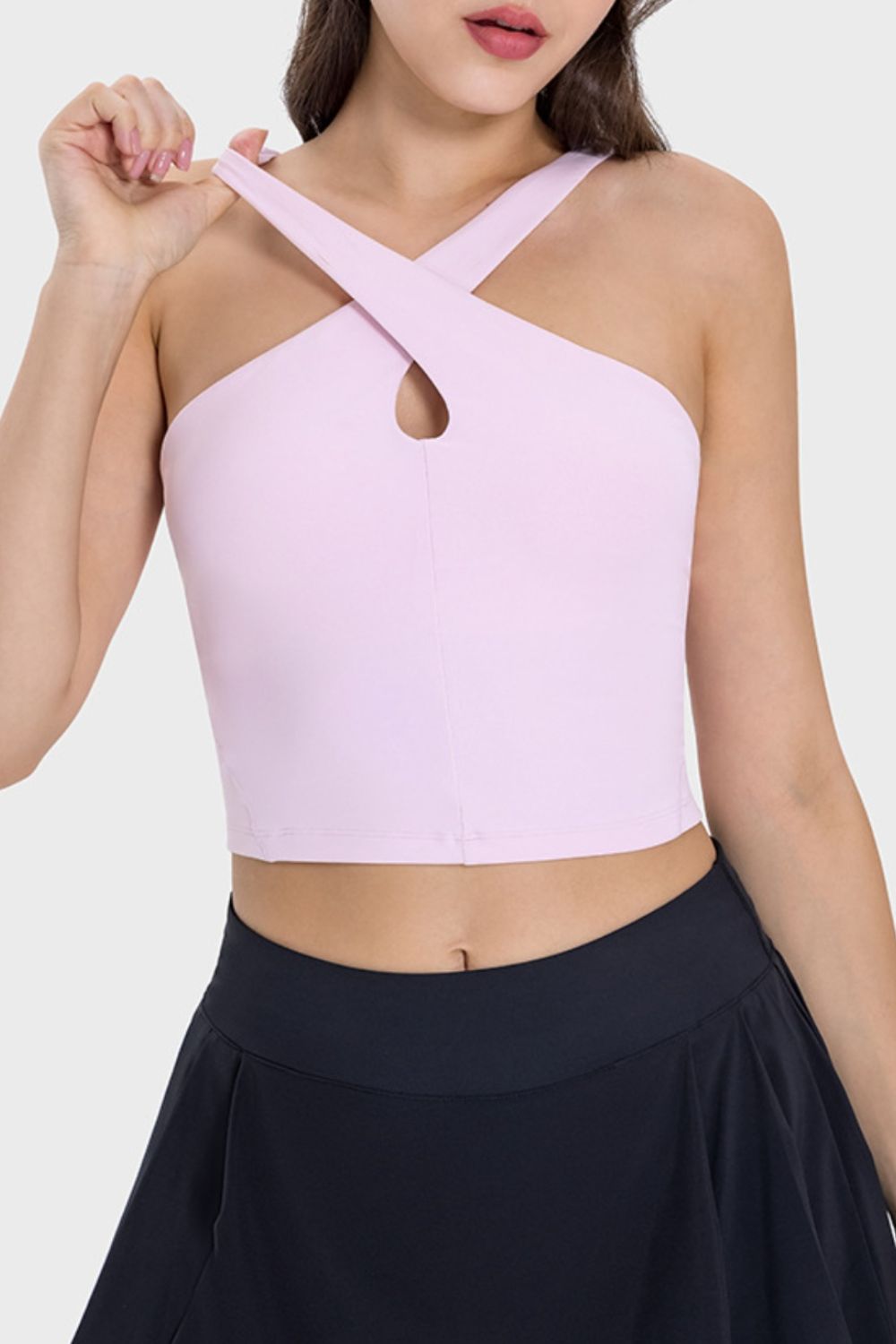 Crisscross Grecian Neck Active Cami Trendsi