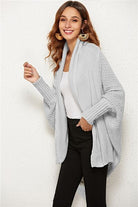 Open Front Batwing Sleeve Cardigan Trendsi