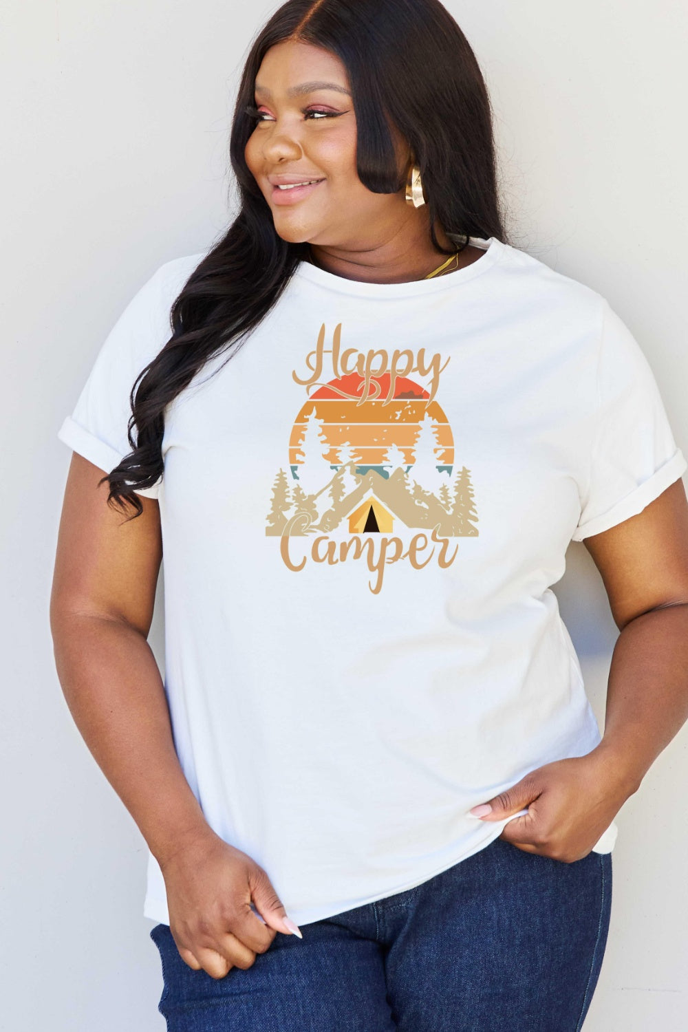 Simply Love Full Size HAPPY CAMPER Graphic T-Shirt Trendsi