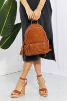 Certainly Chic Faux Leather Woven Backpack The Groovalution