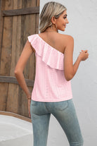 Eyelet One-Shoulder Tank Trendsi