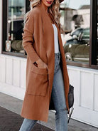 Open Front Dropped Shoulder Outerwear Trendsi