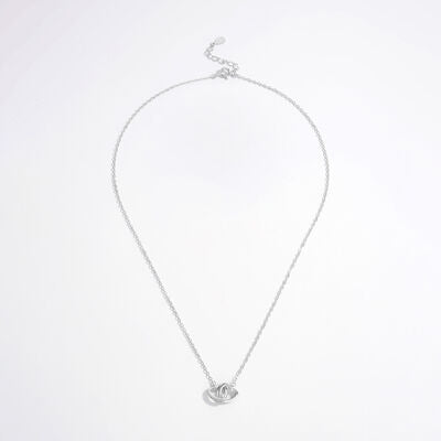 925 Sterling Silver Inlaid Zircon Heart Necklace Trendsi