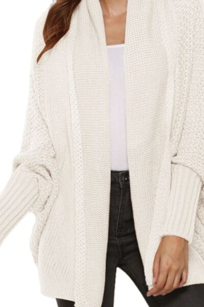 Open Front Batwing Sleeve Cardigan Trendsi