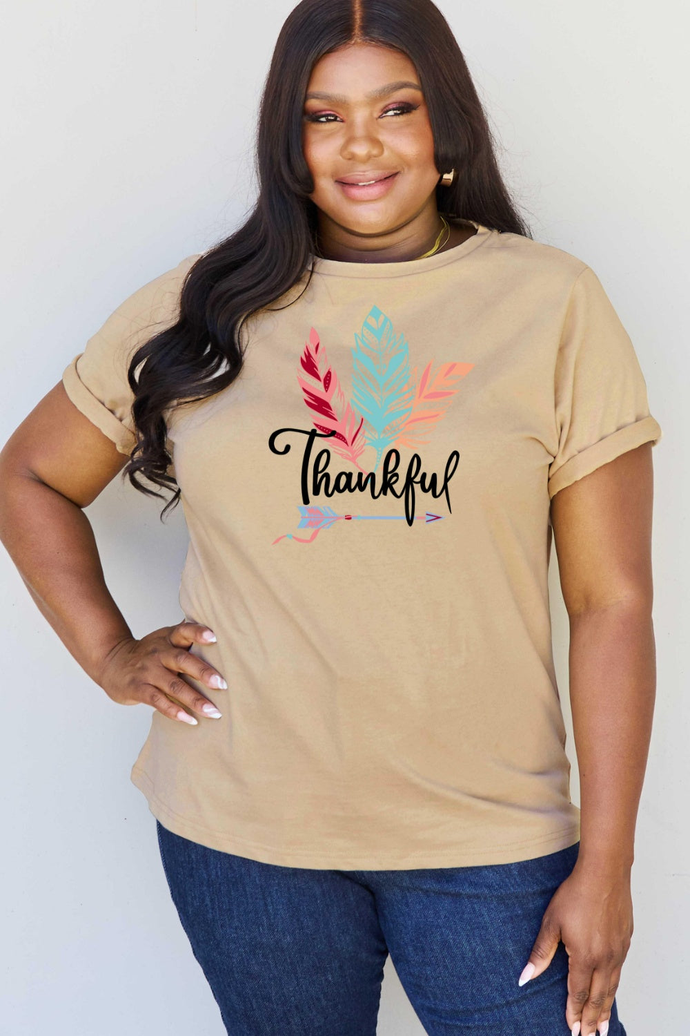 Simply Love Full Size THANKFUL Graphic T-Shirt Trendsi